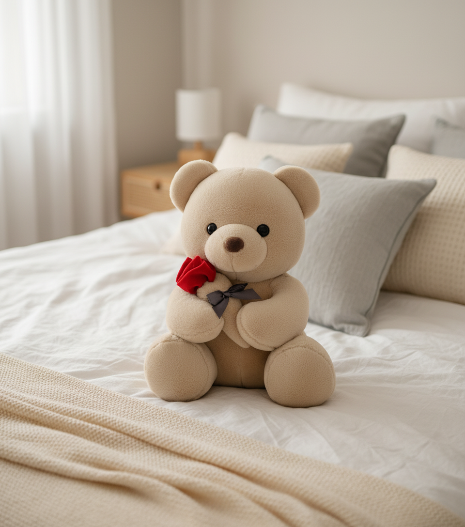 Rose Hugging Teddy Bear