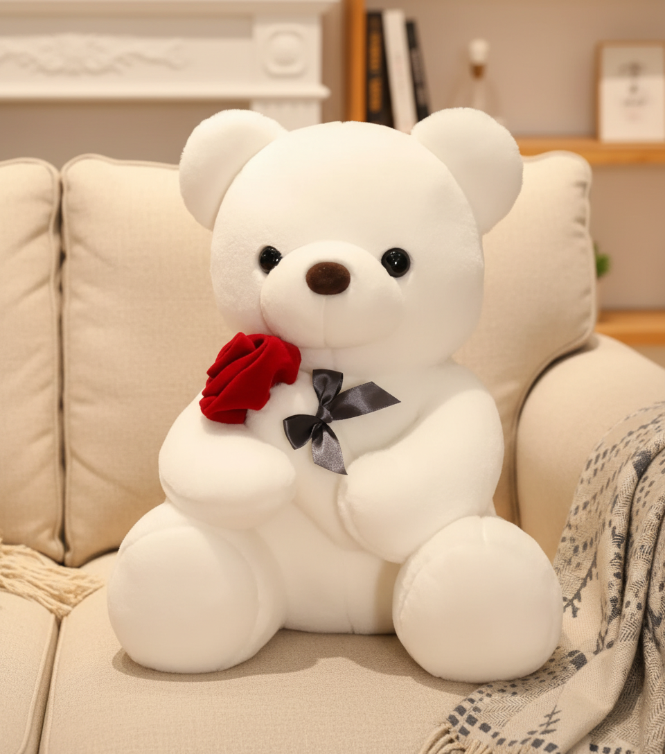 Rose Hugging Teddy Bear