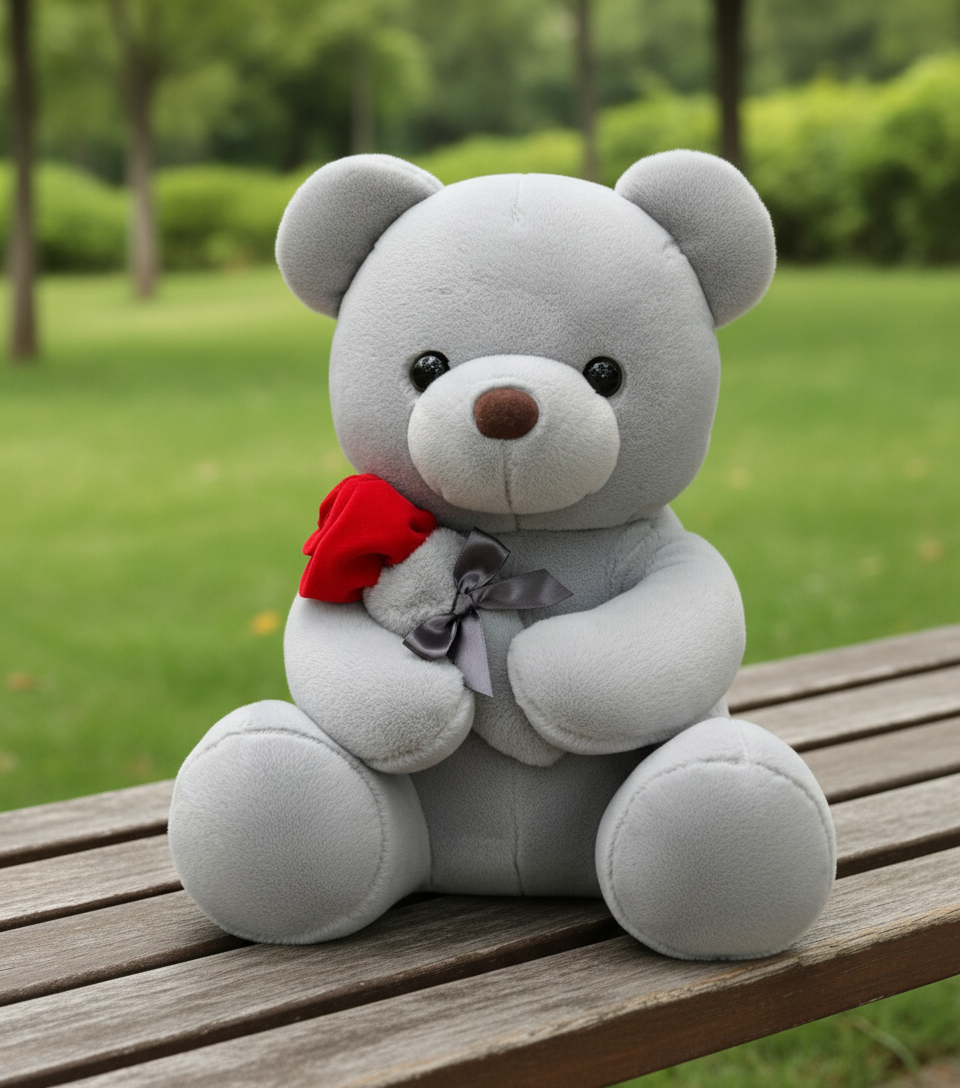 Rose Hugging Teddy Bear